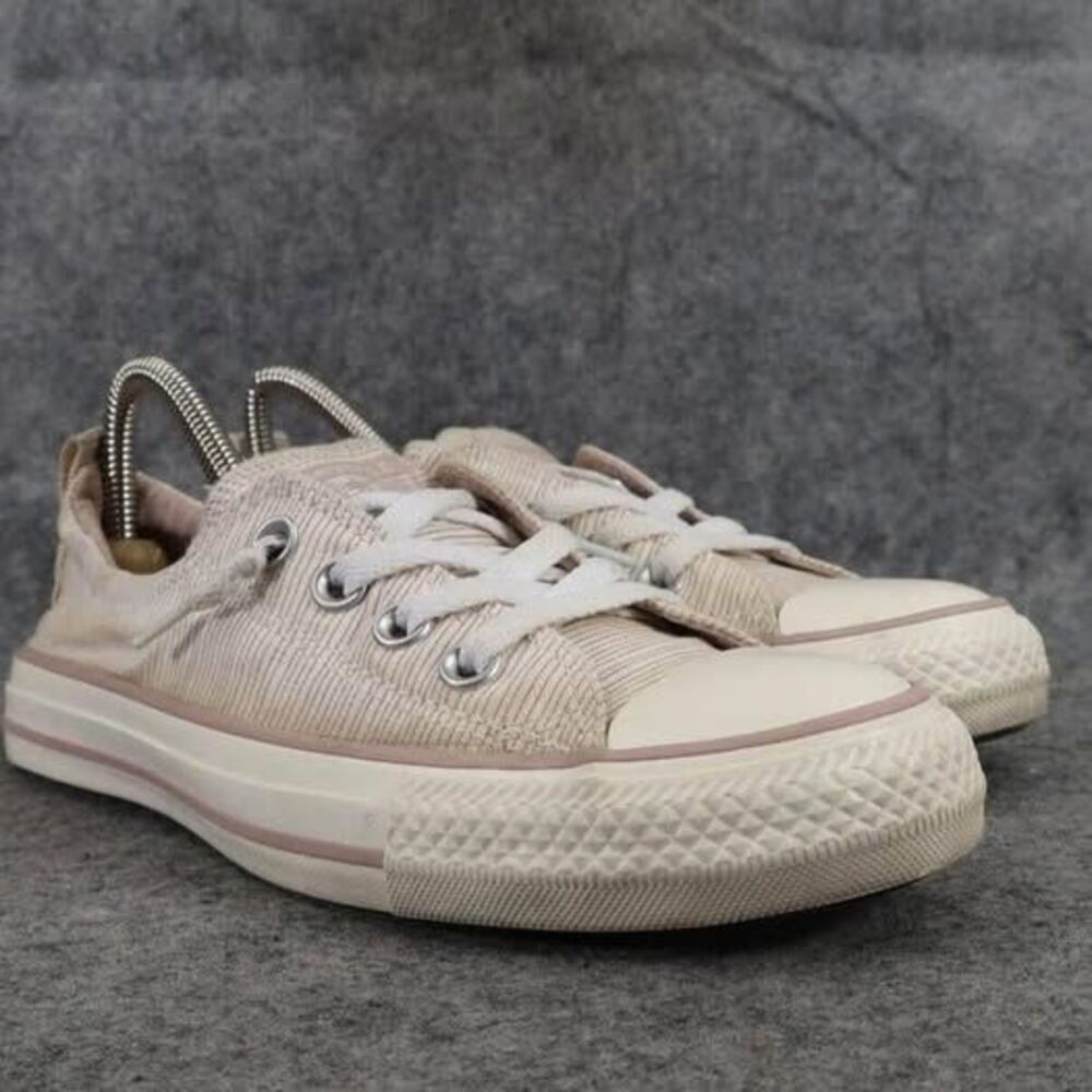 Converse Chuck Taylor All Star Low Top Beige Stripe Canvas Sneakers Women Size 7